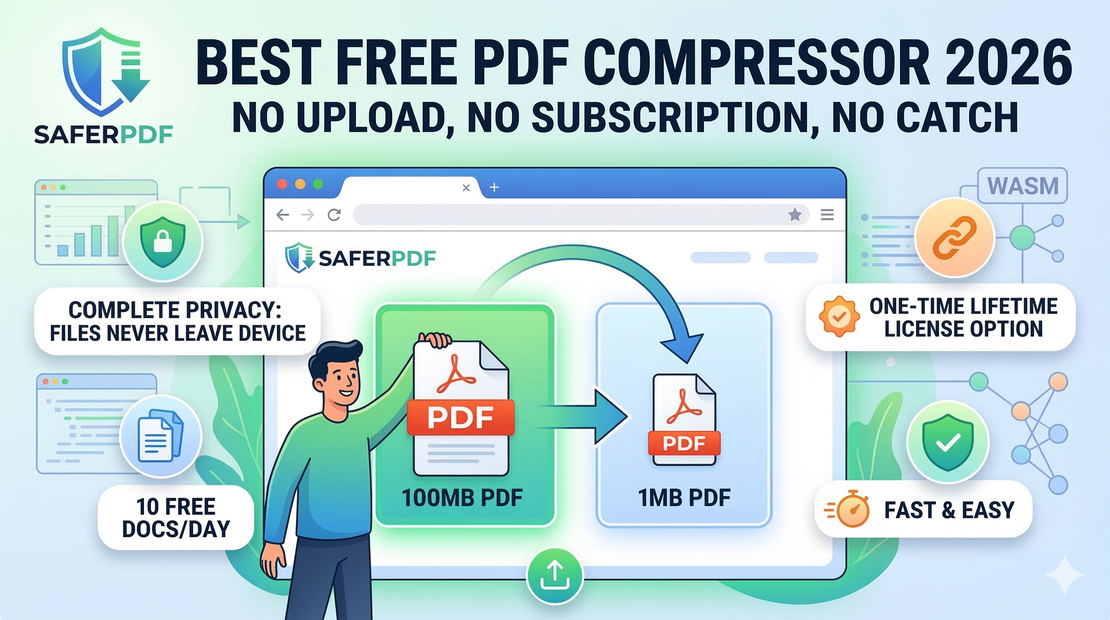 Best free PDF compressor in 2026: No upload, no subscription, no catch